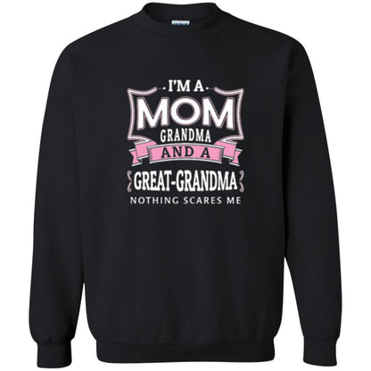 Nana T-shirt Nothing Scares Me I_m Mom Grandma Black
