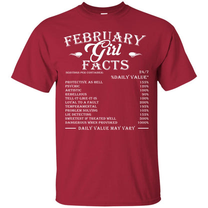 February Girl Facts Facts T-shirt Cardinal