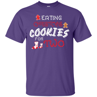 Christmas T-shirt Eating Christmas Cookies For Two Purple