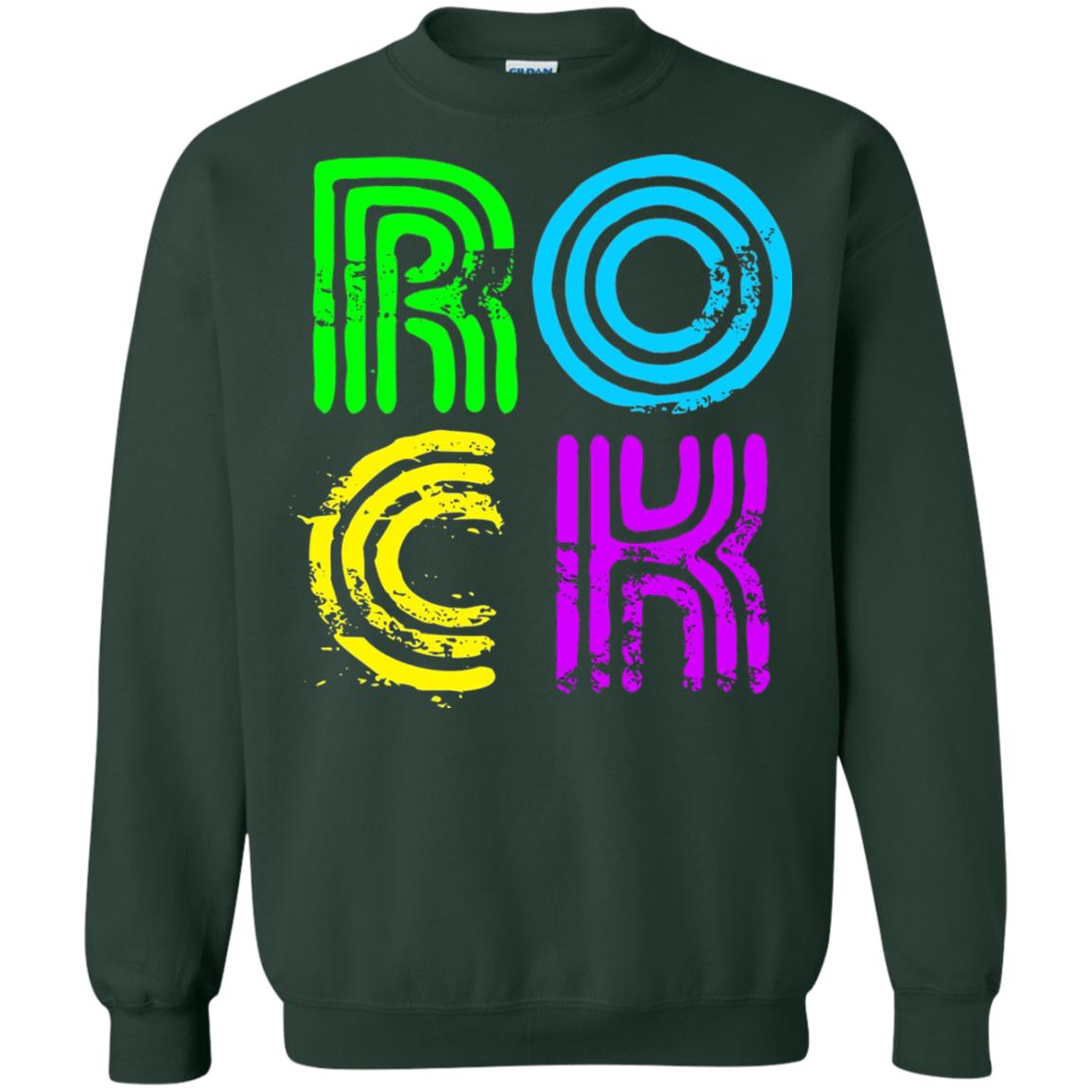 Bright Neon Colours Rock 80_s Retro Theme T-shirt Forest Green