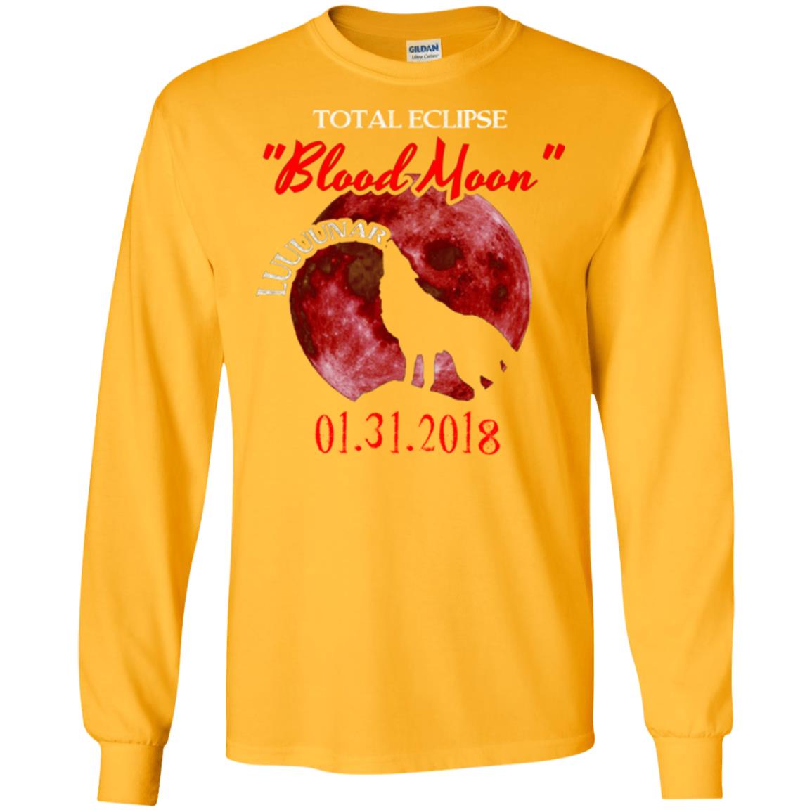Eclipse T-shirt Total Eclipse Luuuunar Blood Moon Gold