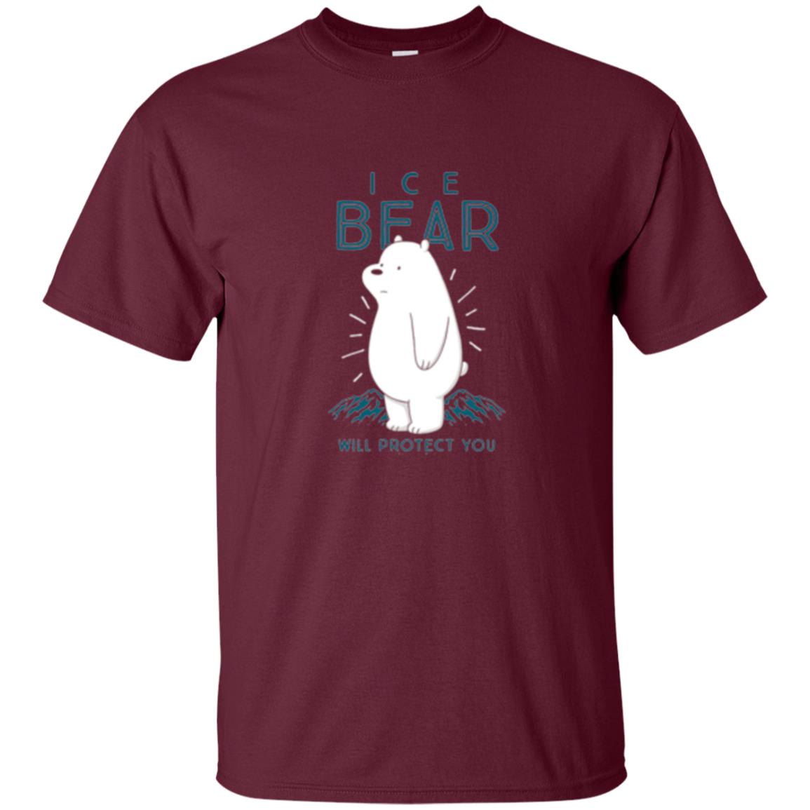 Ice Bear Will Protect You T-shirt Maroon