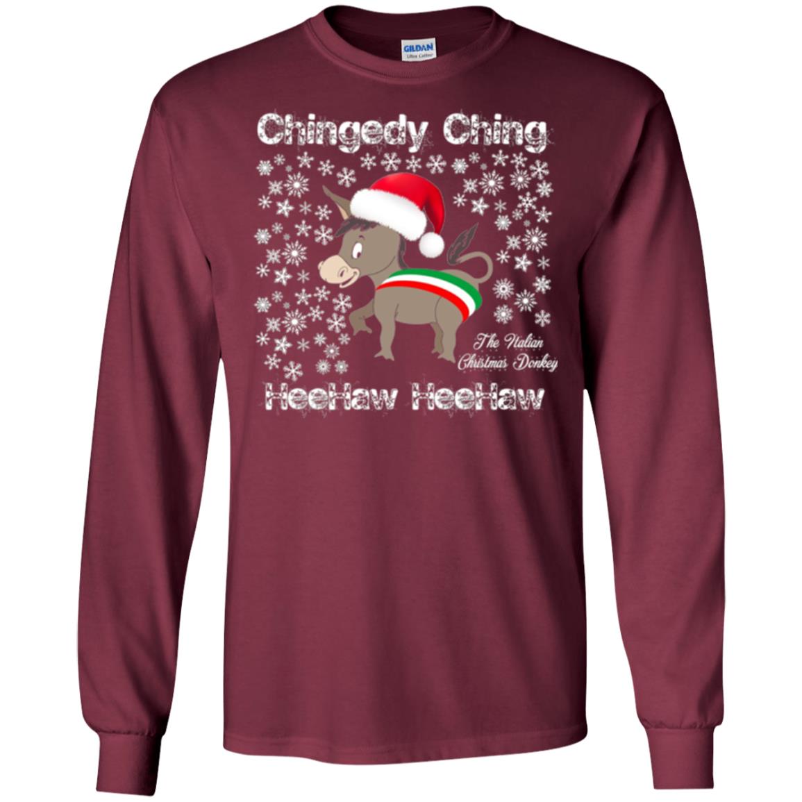Christmas T-shirt The Italian Christmas Donkey Maroon