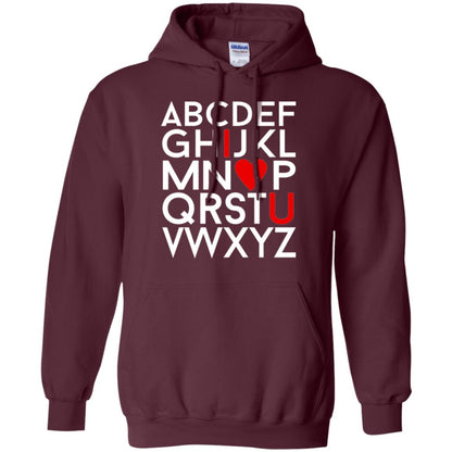Happy Valentine_s Day Shirt, Alphabel I Love You Maroon