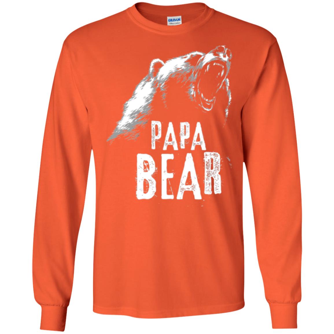 Papa Bear Best Dad For Fathers Day T-shirt Orange