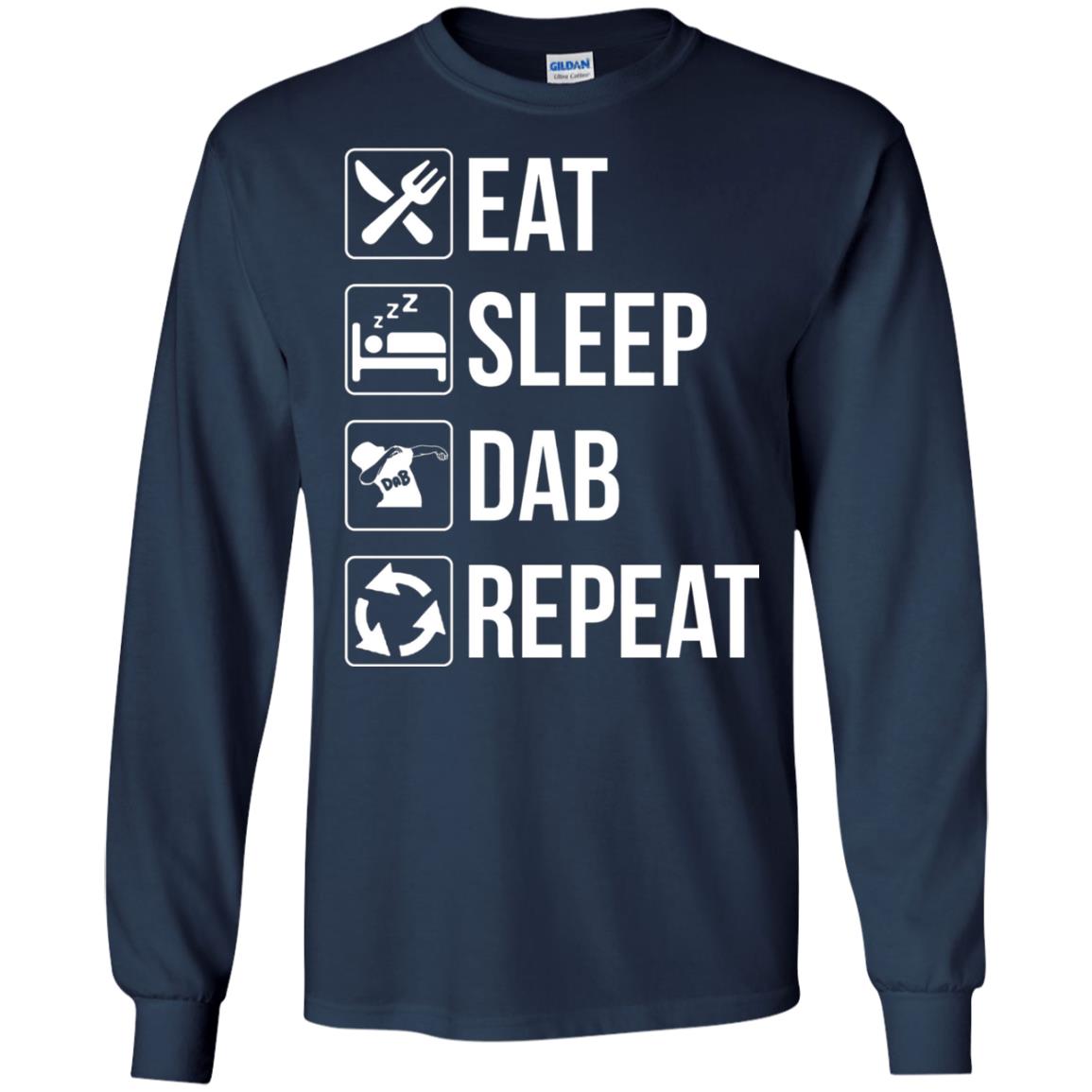 Funny Eat Sleep Dab Repeat T-shirt Navy