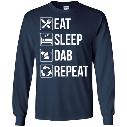 Funny Eat Sleep Dab Repeat T-shirt Navy