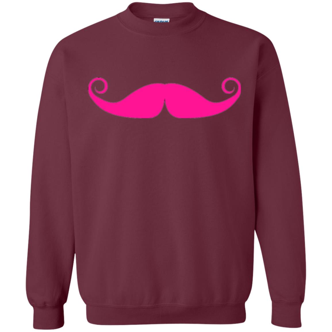 Pink Mustache T-shirt Funny Gift For Men Maroon
