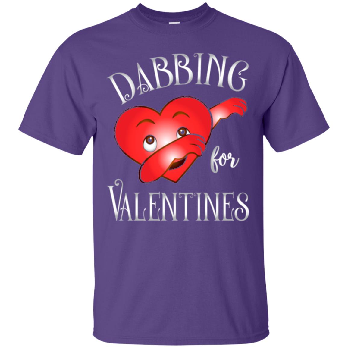 Valentines Day T-shirt Dabbing Heart T-shirt Purple