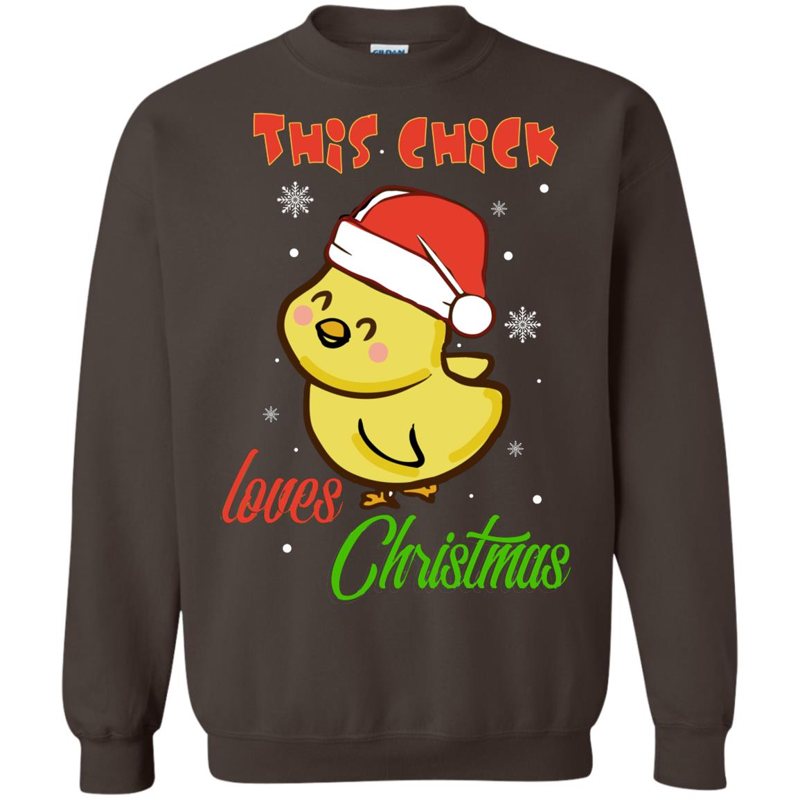 This Chicks Loves Christmas X-mas Gift Shirt Dark Chocolate