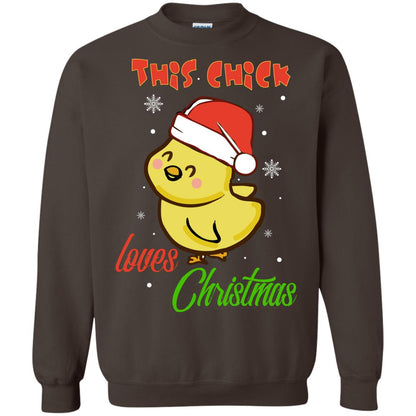 This Chicks Loves Christmas X-mas Gift Shirt Dark Chocolate