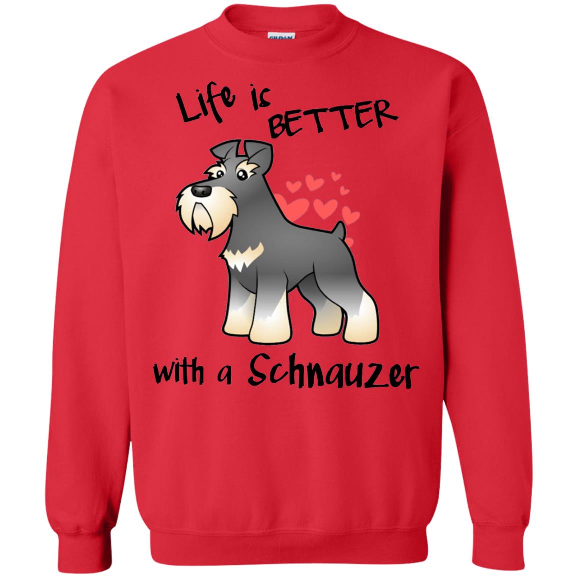 Life Is Better With A Schnauzer Dog Shirt Red
