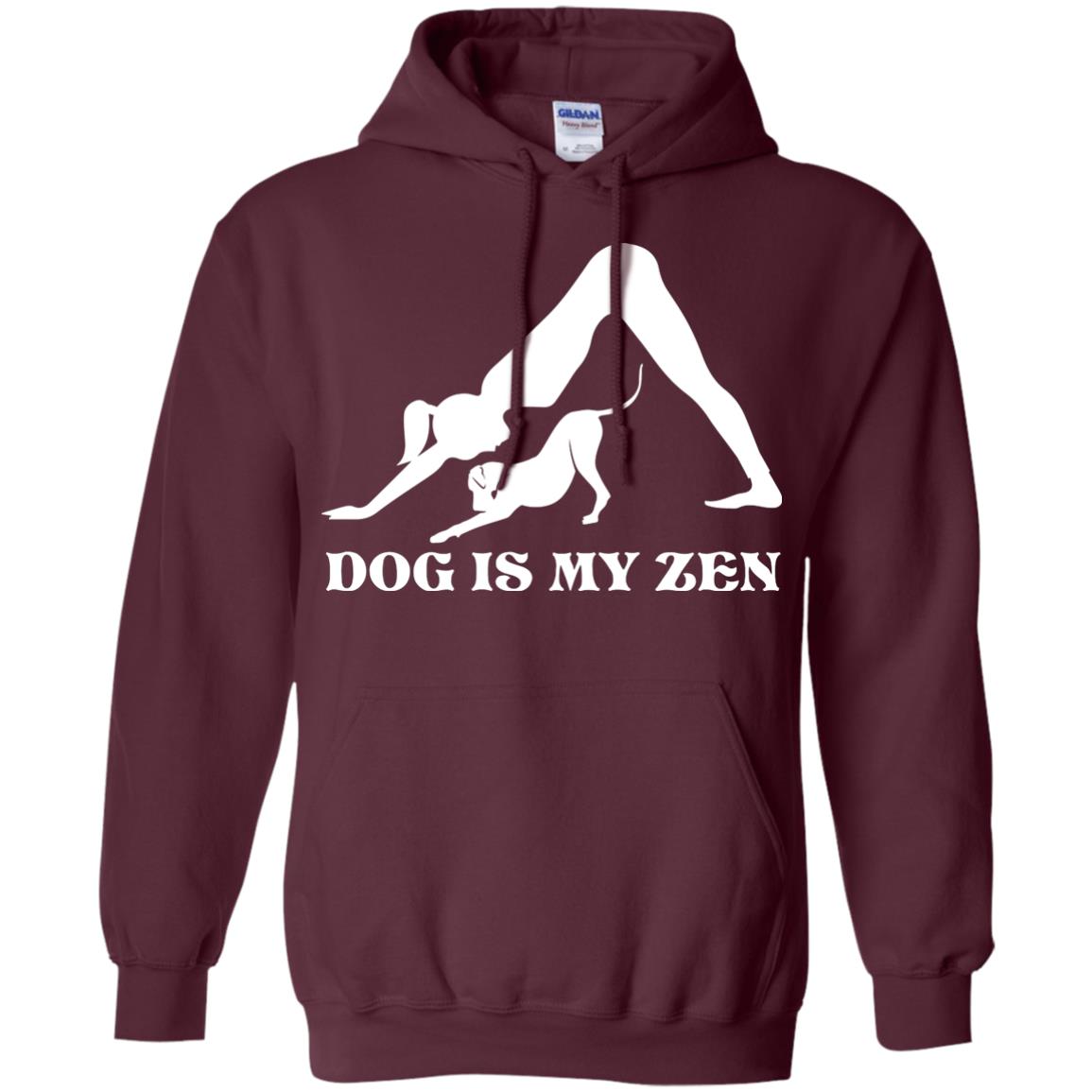 Yoga Dog T-shirt Dog Is My Zen Maroon