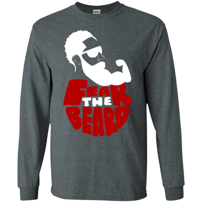 Fear The Beard No Shave November Gift Shirt For Mens Dark Heather