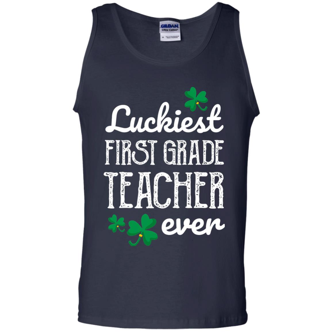 Luckiest First Grade Teacher Ever St. Patricks Day T-shirt Navy