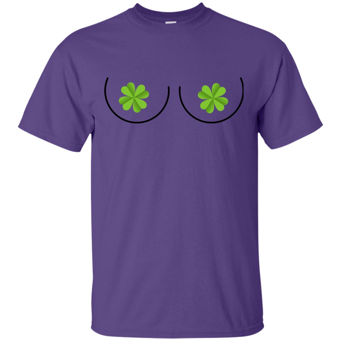 Shamrocks Breast Saint Patrick_s Day T-shirt Purple