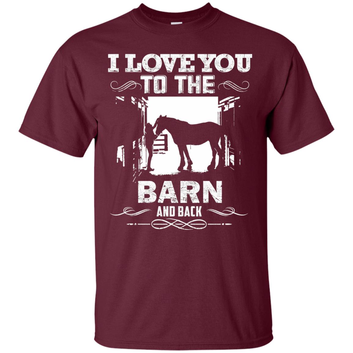 To The Barn And Back Horse Lover Riding Shirt Maroon