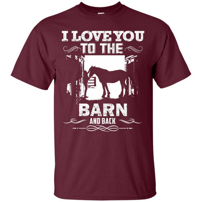 To The Barn And Back Horse Lover Riding Shirt Maroon