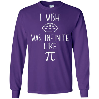 Funny Pi Day Shirt I Wish Pie Was Infinite Like Pi Purple