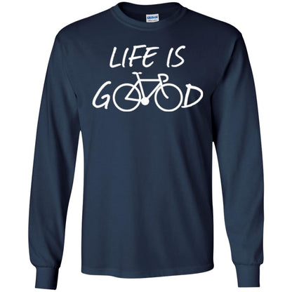 Bicycle T-shirt Life Is Good T-shirt Navy