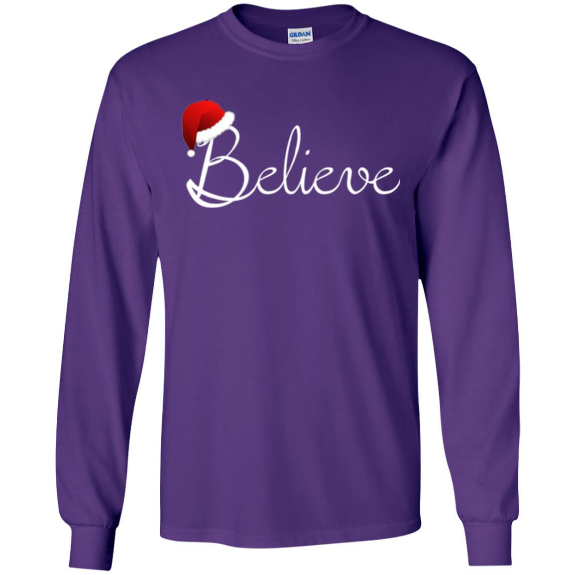 Believe Best Santa Christmas T-shirt Purple