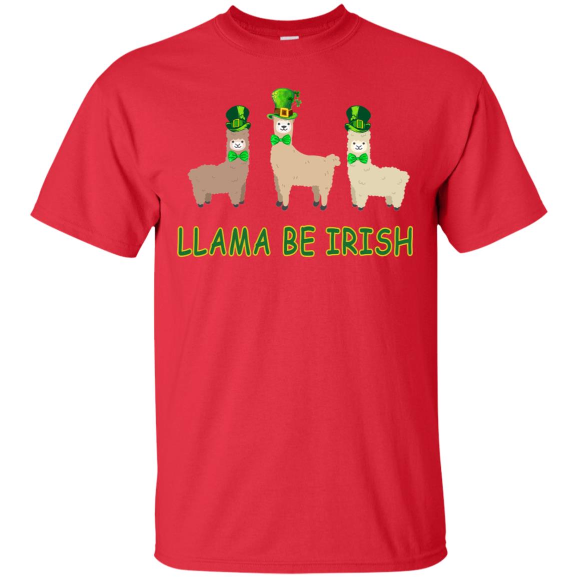 Llama Be Irish Ireland Gift Shirt Red