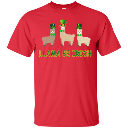 Llama Be Irish Ireland Gift Shirt Red