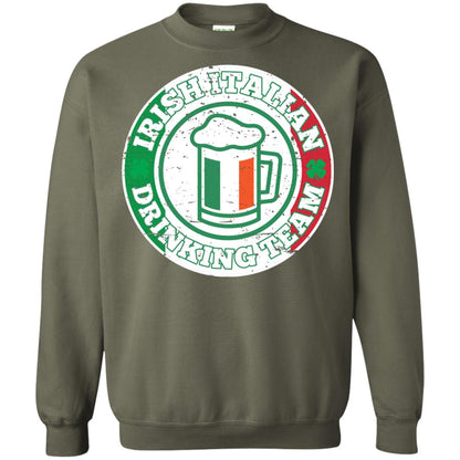 Irish Italian Drinking Team Italy Flag St Patrick_s Day T-shirt Military Green