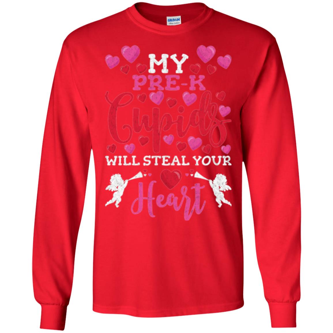 Teacher Valentines Day Shirt My Pre-k Cupids Will Steal Your Heart Red