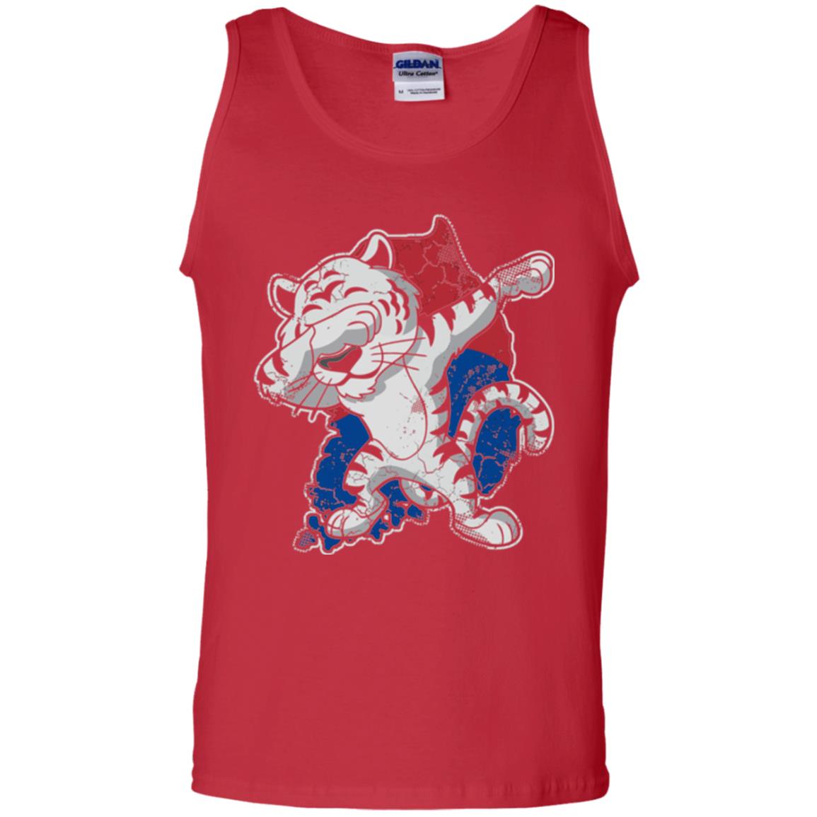 Dabbing White Tiger South Korea Flag T-shirt Red