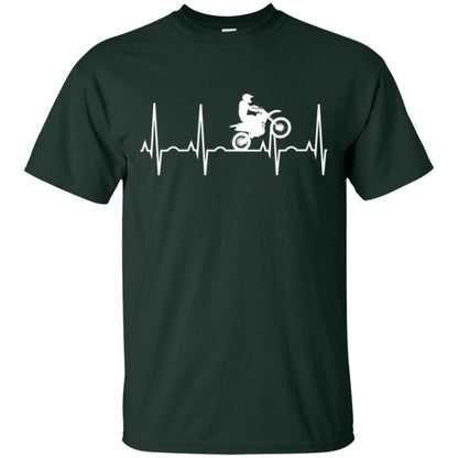 Dirt Bike Rider T-shirt Dirt Bike Heartbeat T-shirt Forest Green