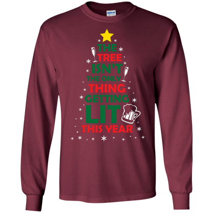Christmas T-shirt The Tree Isn't The Only Thing Getting Lit This Year Maroon