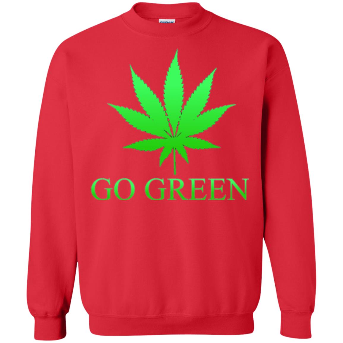 Go Green Weed T Shirt Marijuana Leaf Red