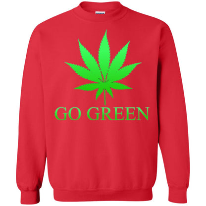 Go Green Weed T Shirt Marijuana Leaf Red