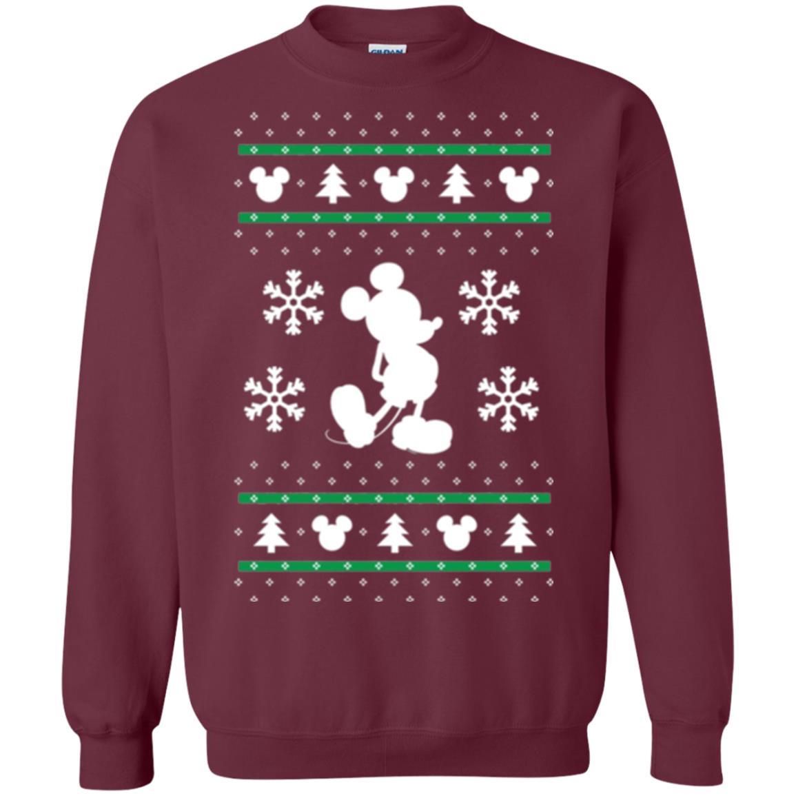 Christmas T-shirt Mickey Mouse Maroon