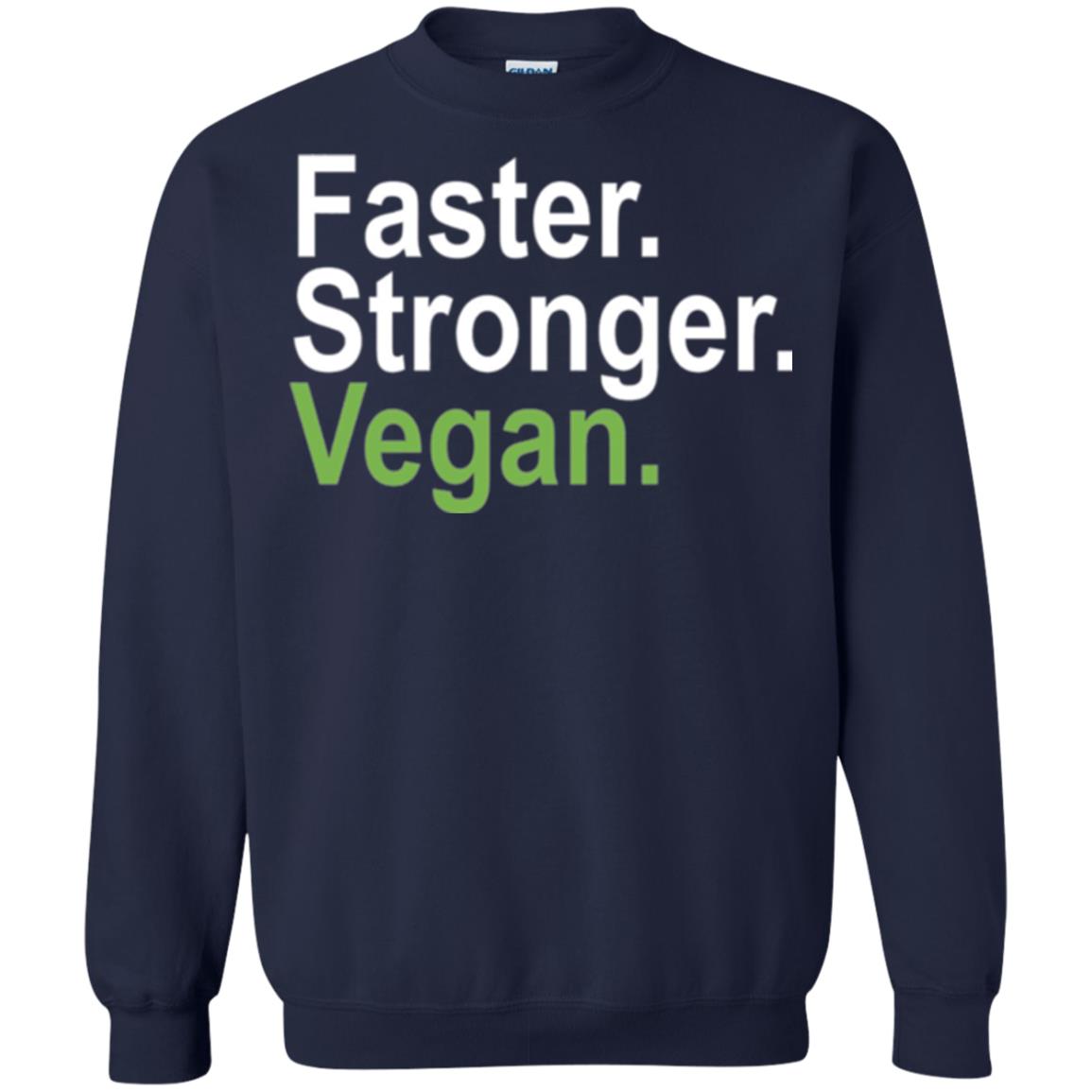 Vegetarian T-shirt Faster Stronger Vegan Navy