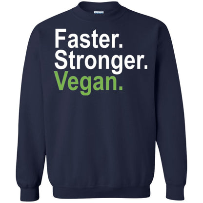 Vegetarian T-shirt Faster Stronger Vegan Navy