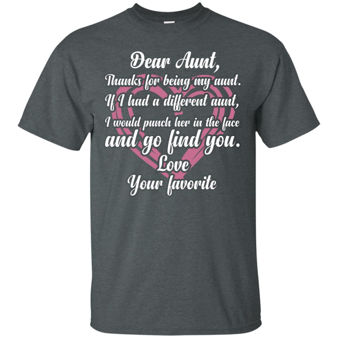 Dear Aunt Thank For Being My Aunt Family T-shirt Dark Heather