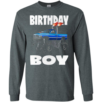 Monster Truck T-shirt Birthday Boy Vintage Dark Heather