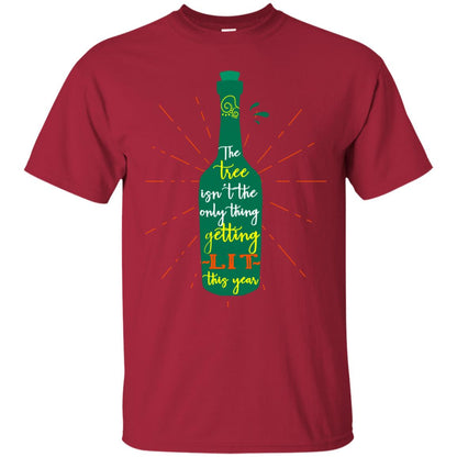The Tree Isn't The Only Thing Getting Lit This Year Drinking Gift Shirt Cardinal
