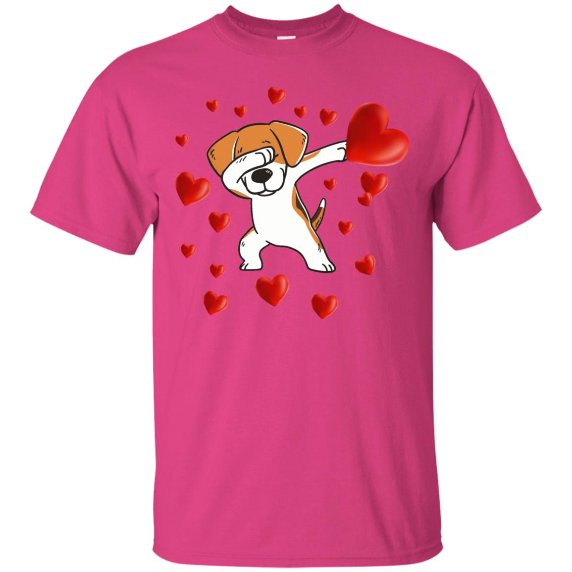 Valentines Day T-shirt Dabbing Dog Heliconia