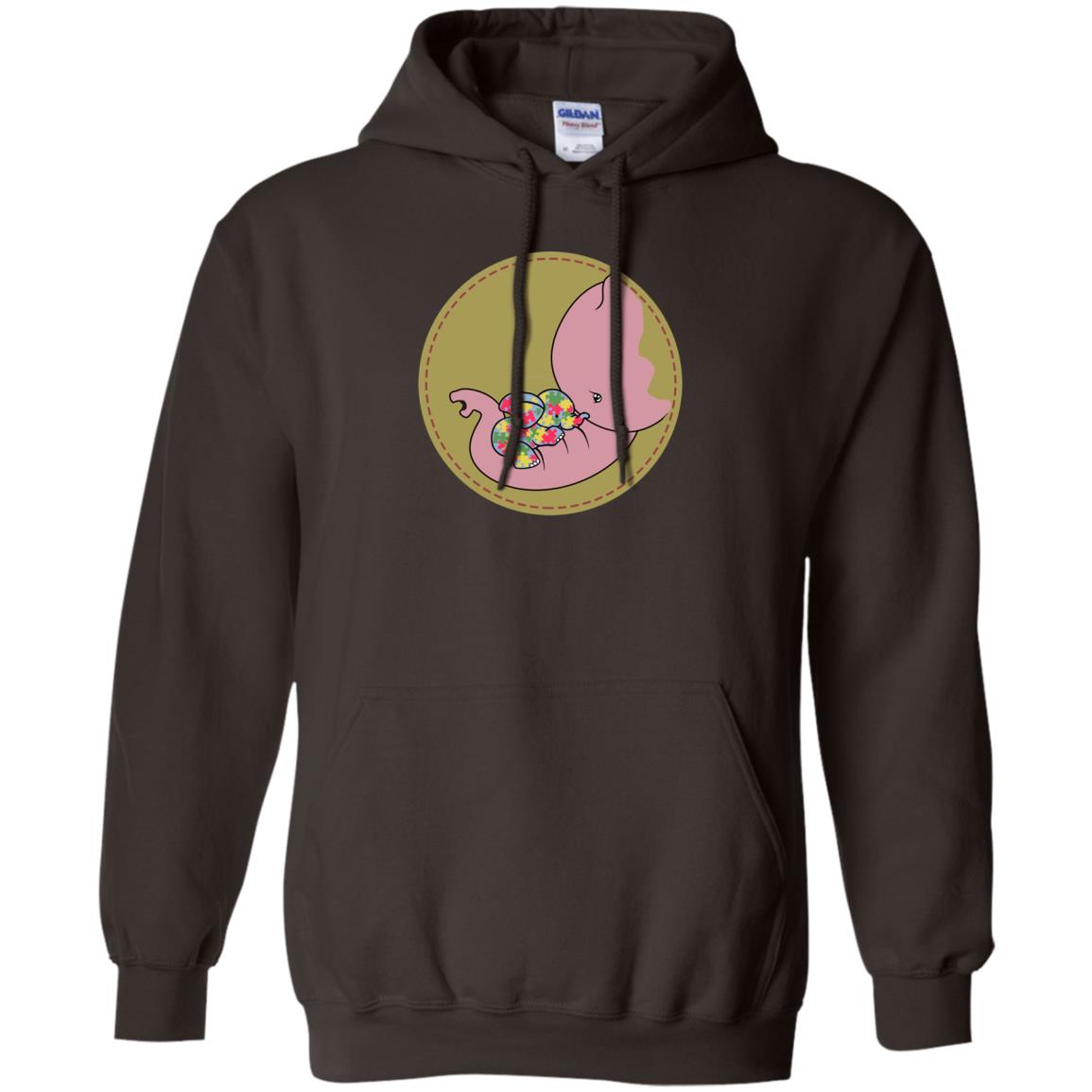 Elephant Mom And Baby Autism Awareness Shirt Dark Chocolate