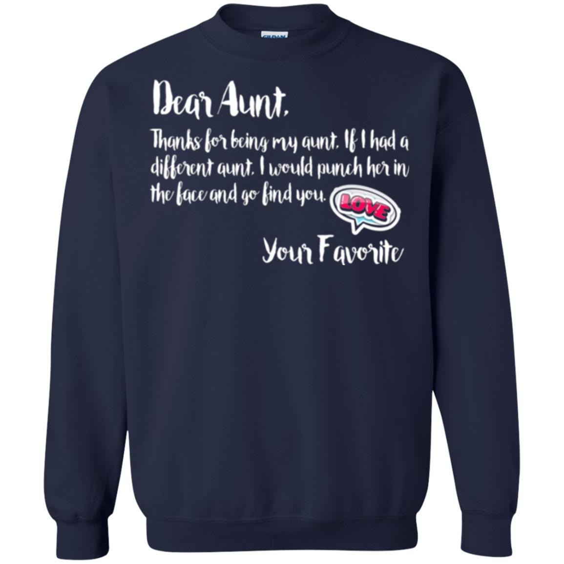 Family T-shirt Dear Aunt Thanks For Being My Aunt Navy