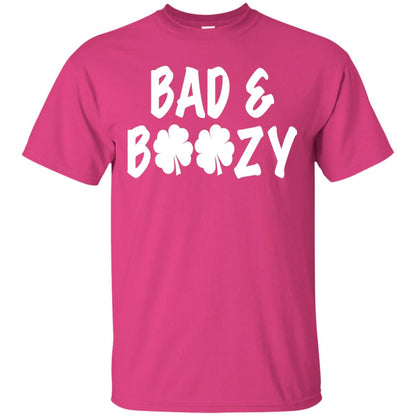 Bad And Boozy St. Patrick_s Day T-shirt Heliconia