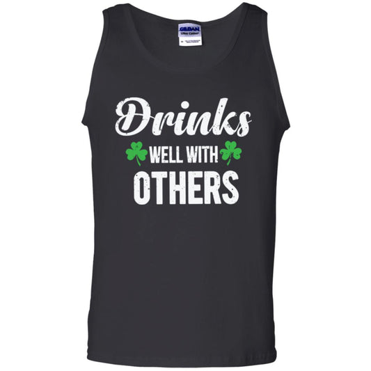 Drinks Well With Others St. Patrick_s Day T-shirt Black