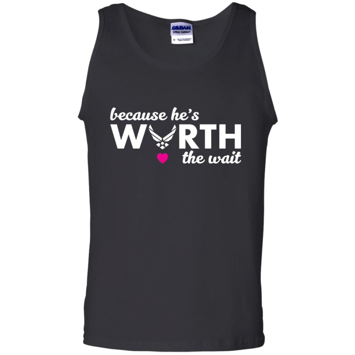 Because He Is Worth The Wait Military Wife Girlfriend T-shirt Black