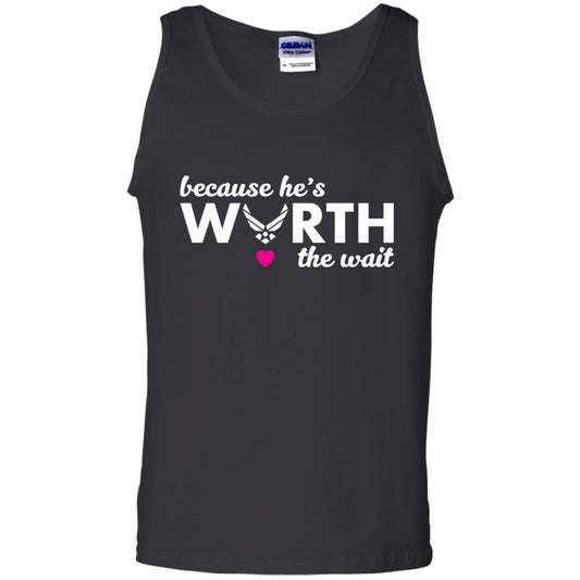 Because He Is Worth The Wait Military Wife Girlfriend T-shirt Black