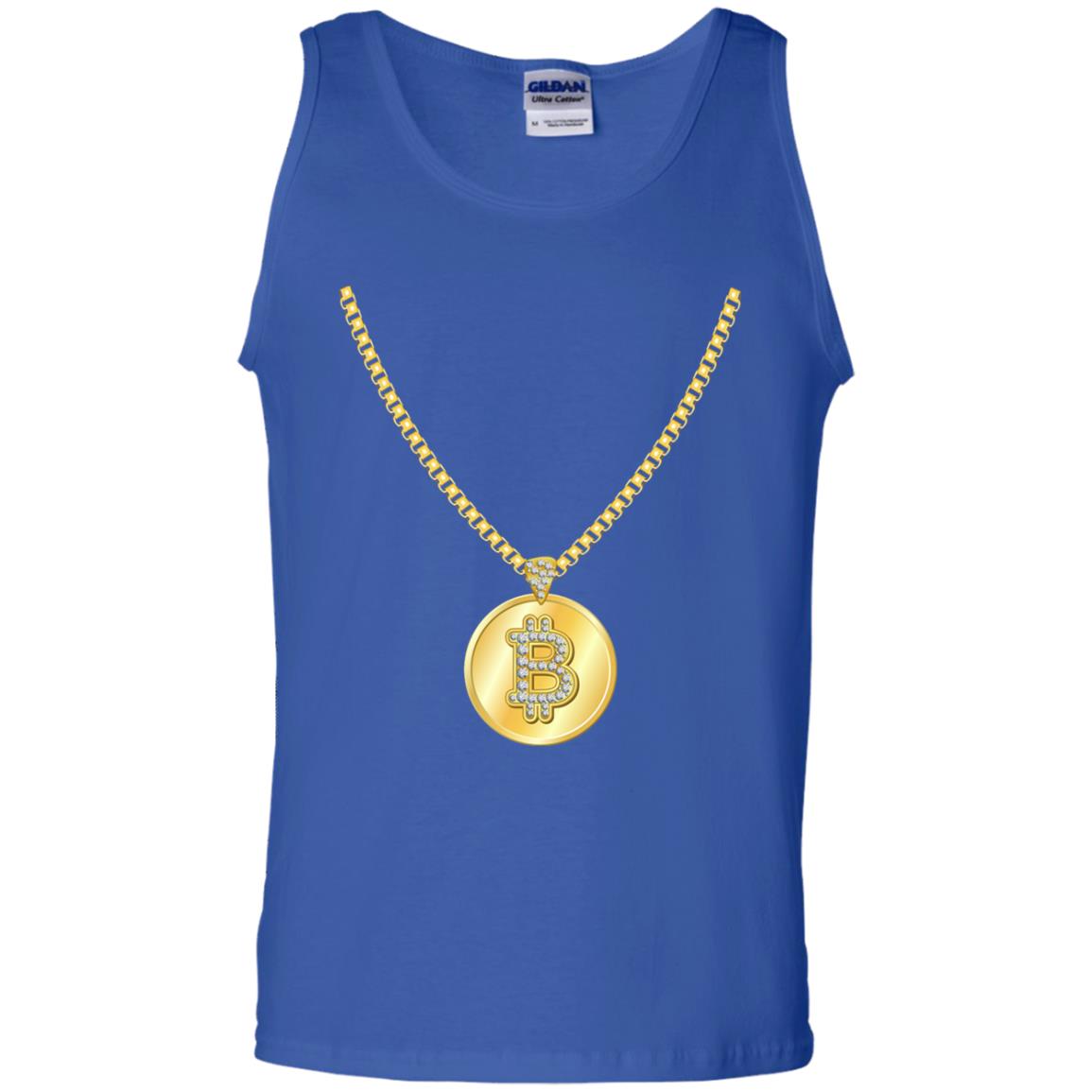 Funny Bitcoin T-shirt Gold Chain Cryptocurrency Necklace Royal