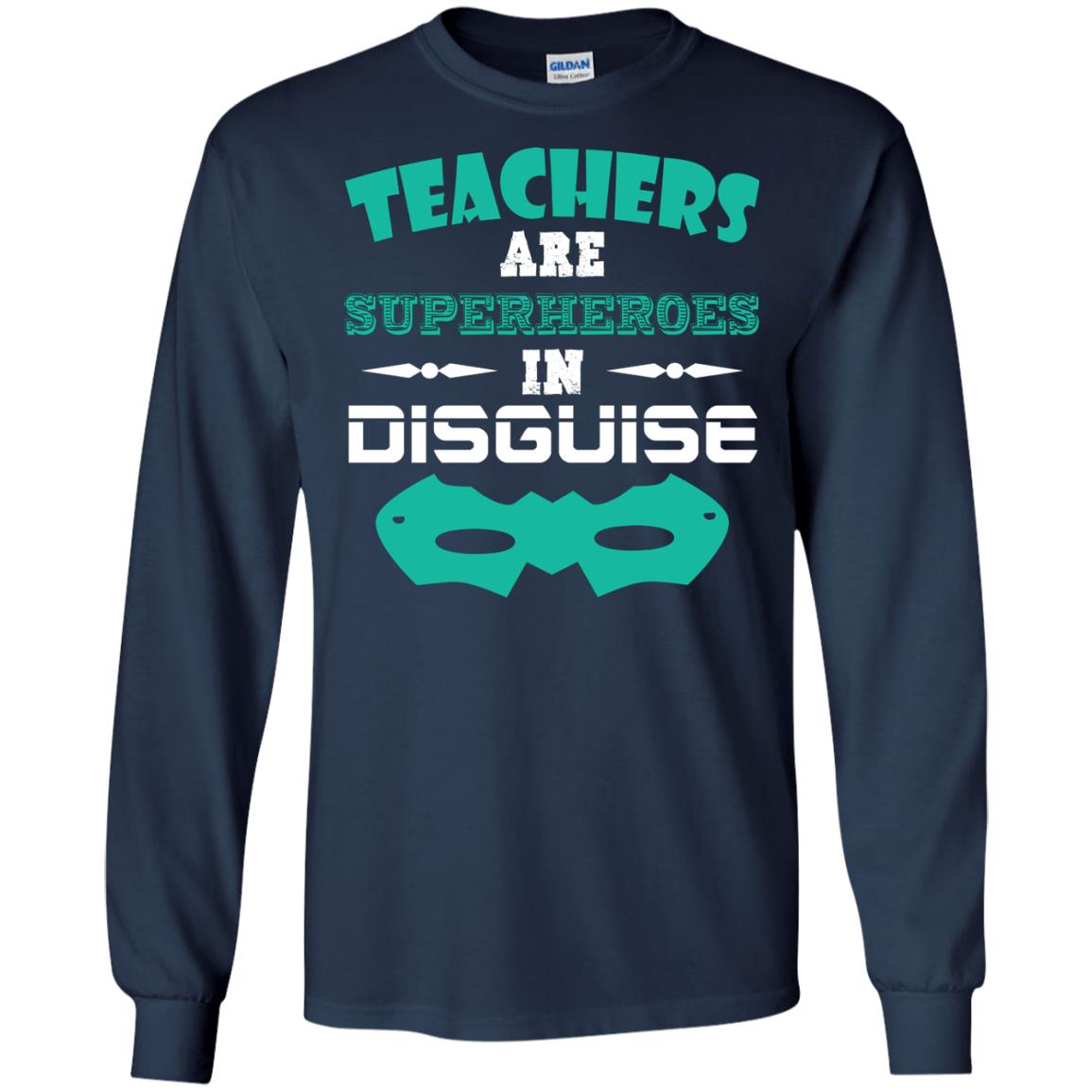 Teachers Are Superheroes In Disguise Movie Lover T-shirt Navy