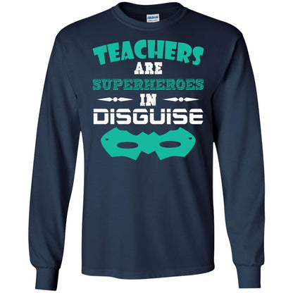 Teachers Are Superheroes In Disguise Movie Lover T-shirt Navy